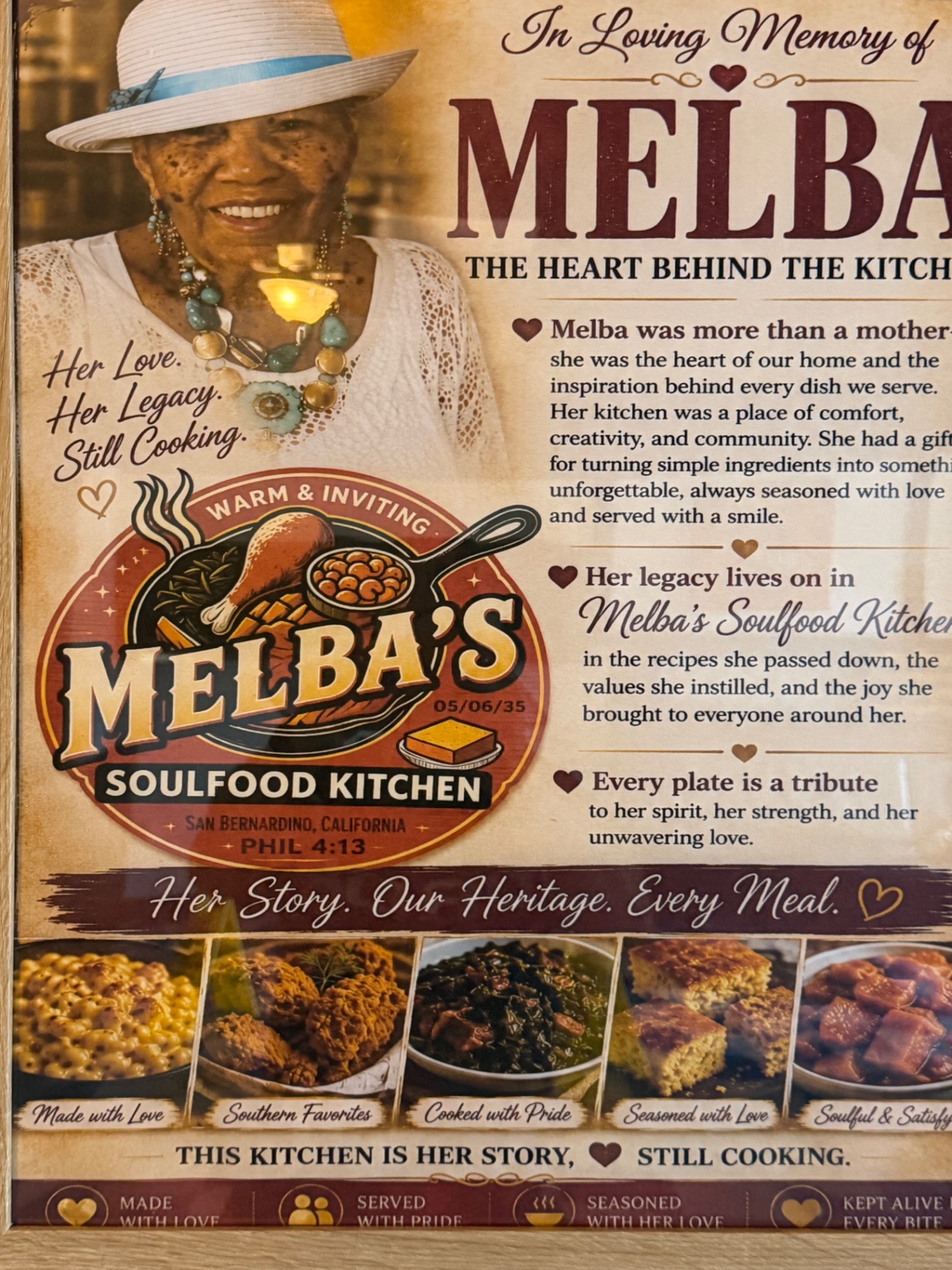 In loving memory of Melba — the heart behind the kitchen
